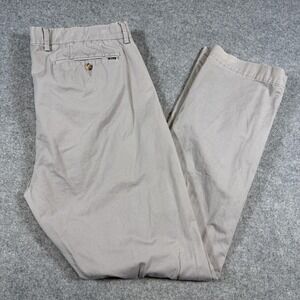Polo Ralph Lauren Pants Mens 36x33 Beige Stretch Straight Flat Front Chino Fit